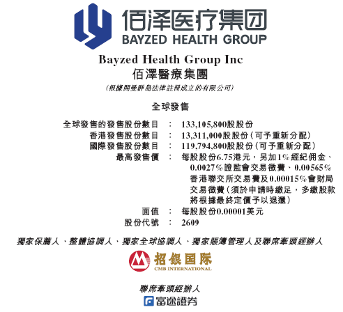 佰泽医疗启动招股，6月23日香港上市，嘉实基金参与基(🕒)石投资